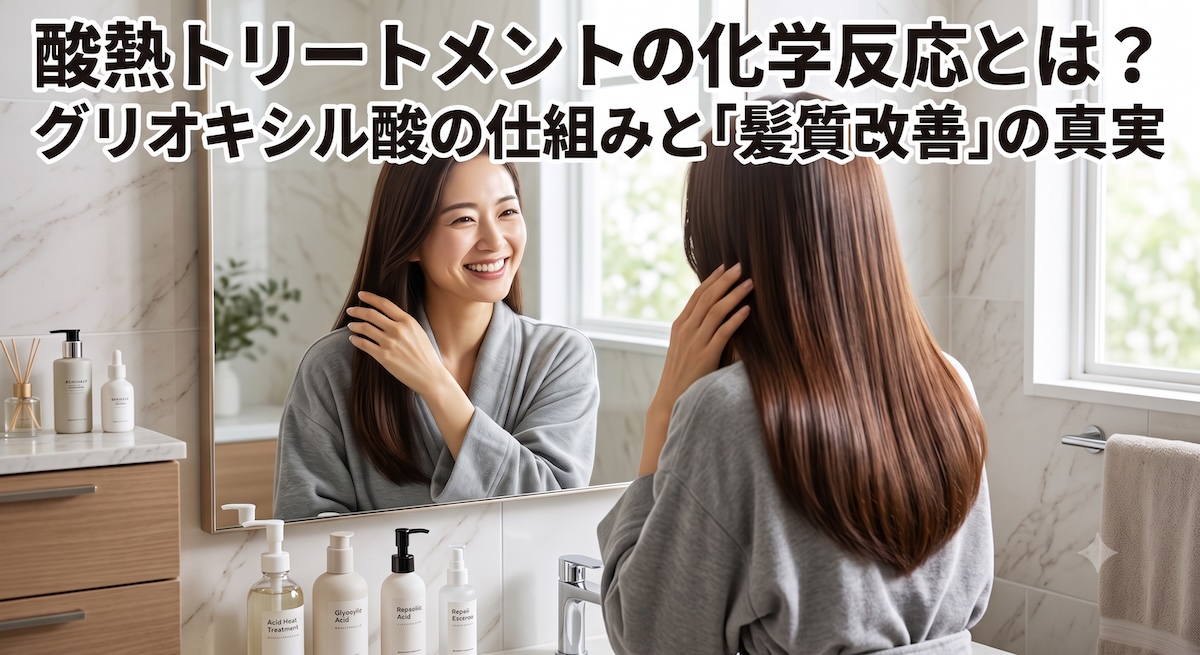 酸熱トリートメントの化学反応とは？グリオキシル酸の仕組みと「髪質改善」の真実